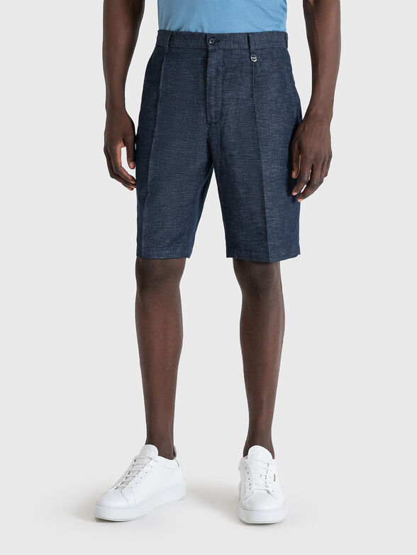 GUSTAF shorts of cotton and linen with a trim - 1