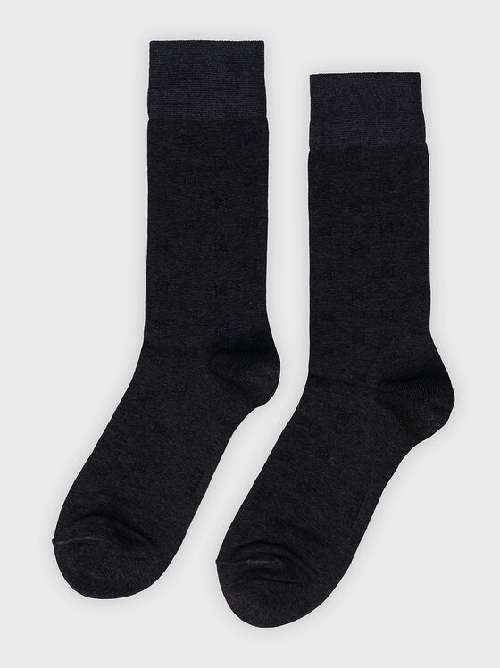 Dark blue socks with logo accent - 1