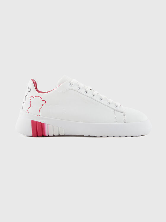 Leather sports shoes with logo - 1
