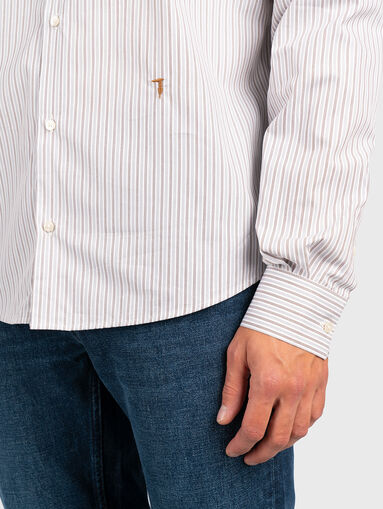 Cotton shirt with embroidered logo - 5