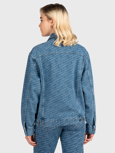Denim jacket with monogram logo print - 3