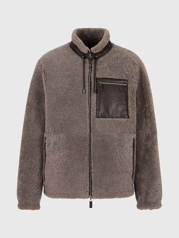 Double faced leather jacket with pockets - 4