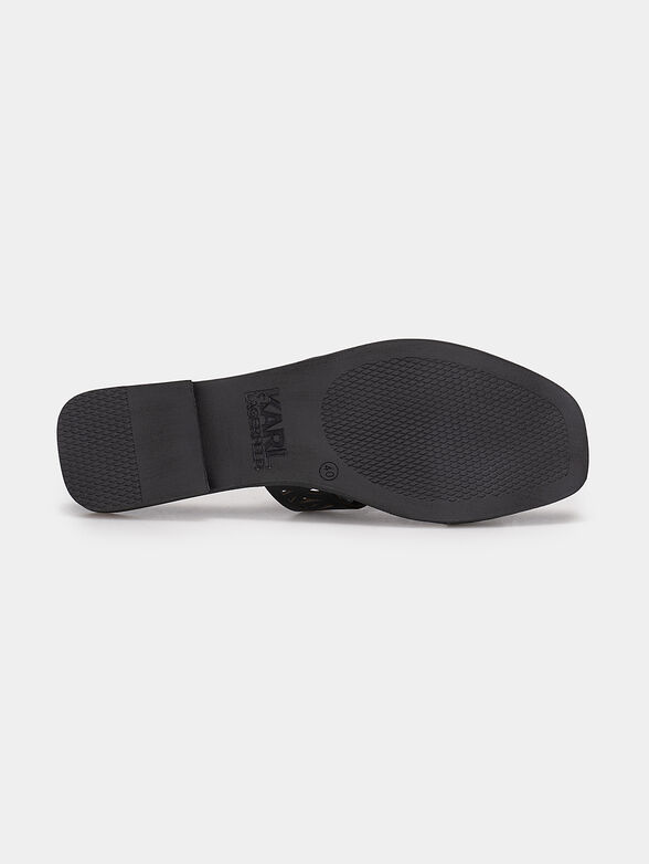 SKOOT leather slippers with logo accent - 5