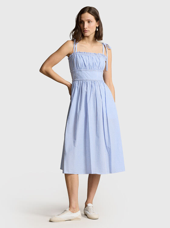 Rochie midi din bumbac cu buzunarev - 1