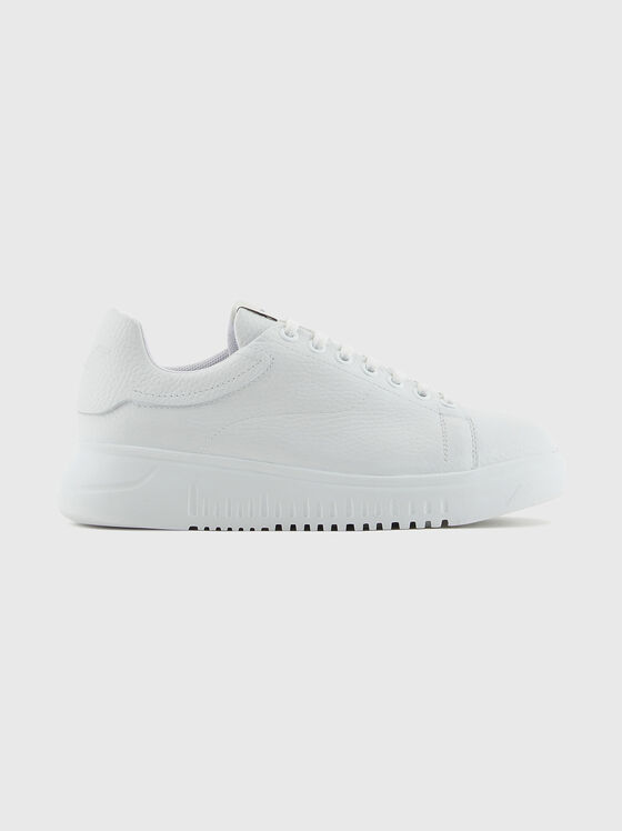 White leather sports shoes - 1
