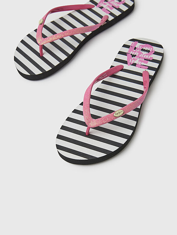 RAKE LOVE beach slippers with glitter detail - 4