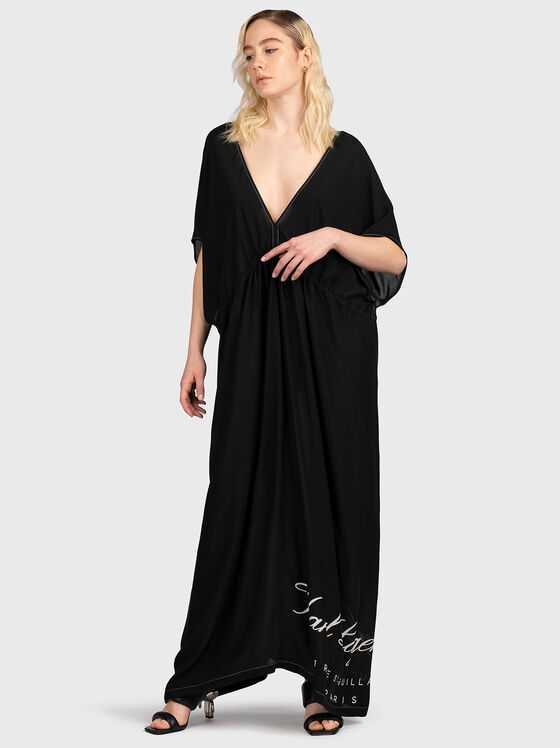 HOTEL KARL caftan negru cu imprimeu - 1