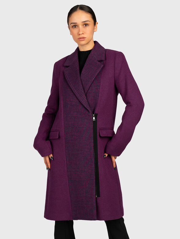 Coat of wool blend with zipper - 1