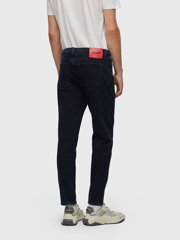 Dark blue jeans with logo patch - 2