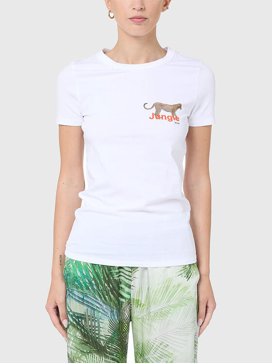 Printed T-shirt in white  - 1