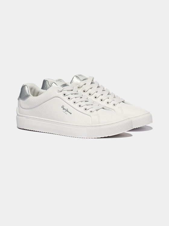 Pantofi sport albi cu detalii argintii ADAMS LAMU - 2