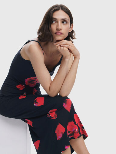Midi dress with floral motifs - 3
