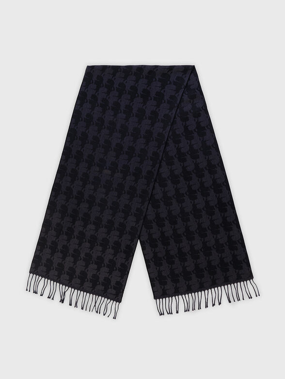 Wool scarf with monogram print  - 2