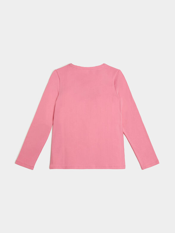 Black blouse with long sleeve and logo print - 2