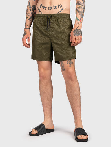 Beach shorts with monogram logo print - 4
