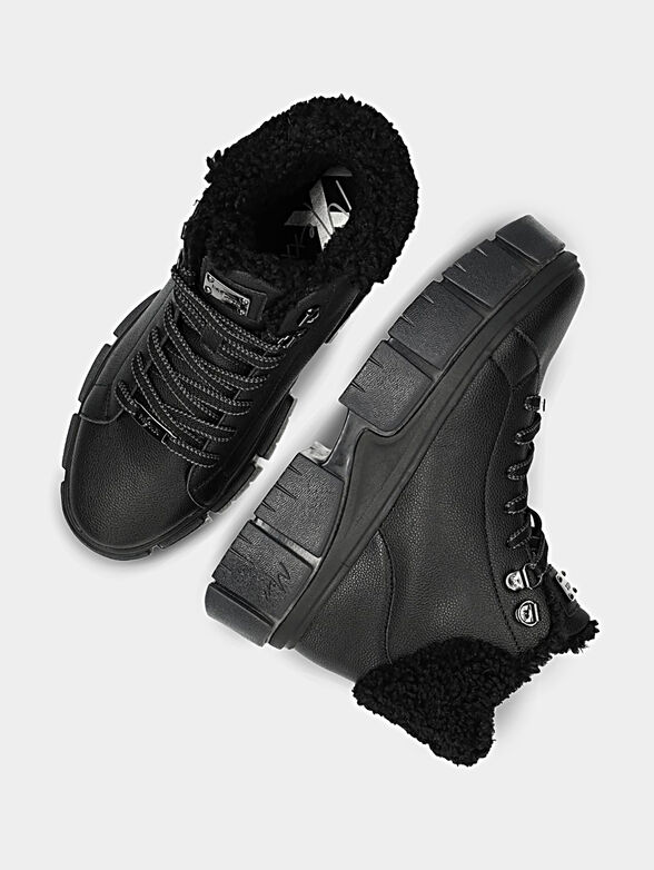 KEYLA black leather blend ankle boots - 6