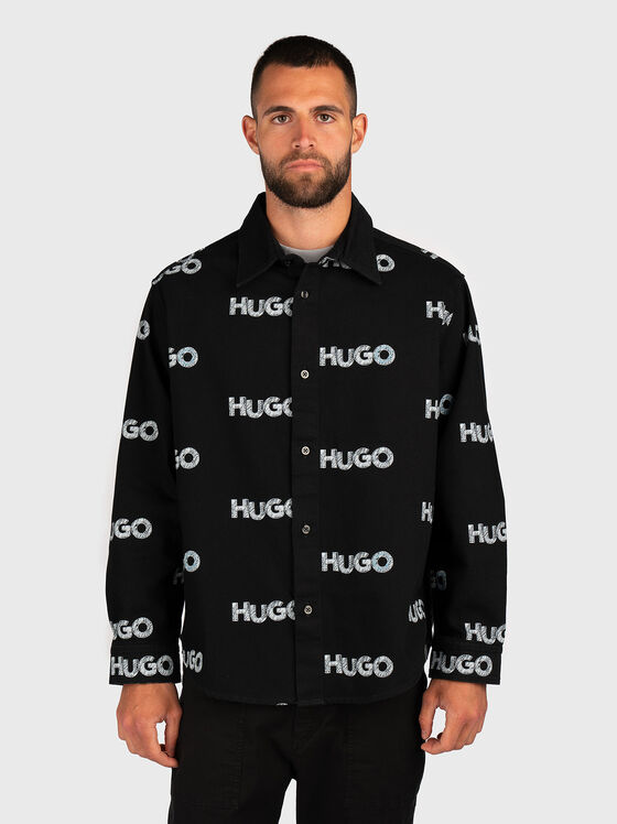 Cămașă din denim cu logo imprimat - 1