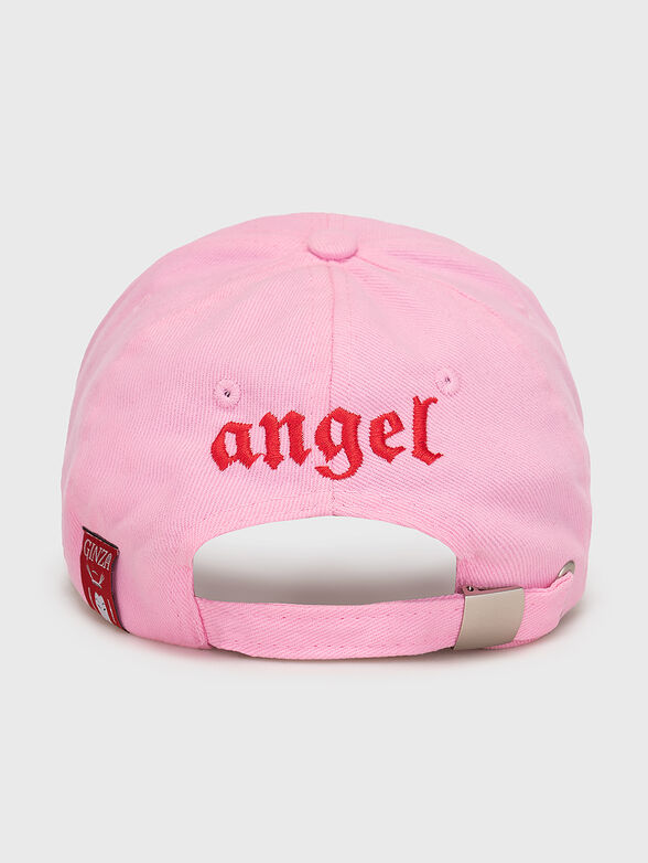 Pink hat with patch and embroidery - 2