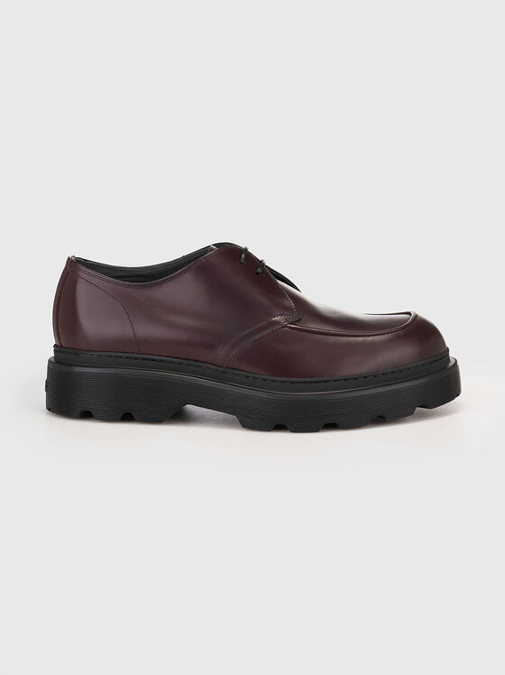 Pantofi din piele cu șireturi - 1