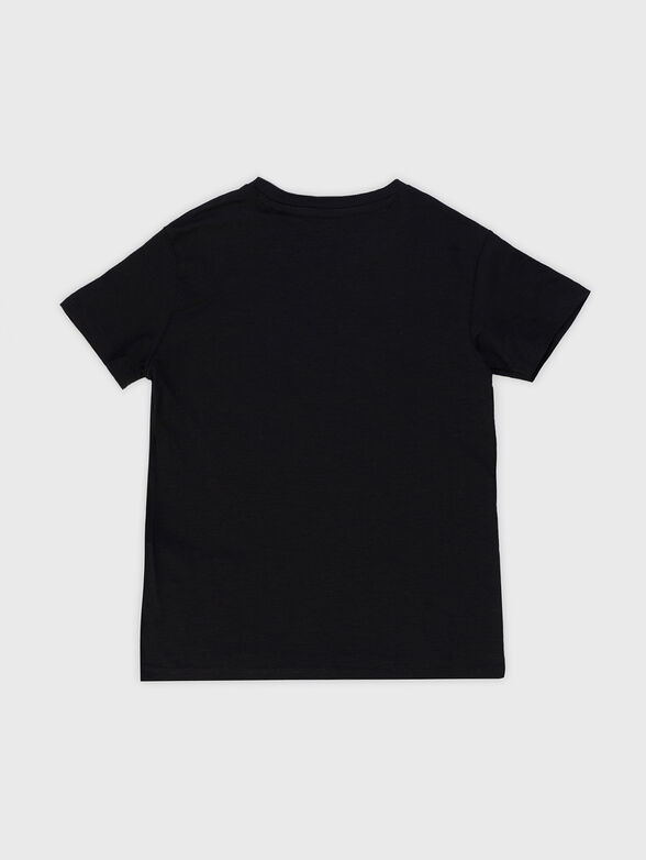 Black T-shirt with artistic print - 2
