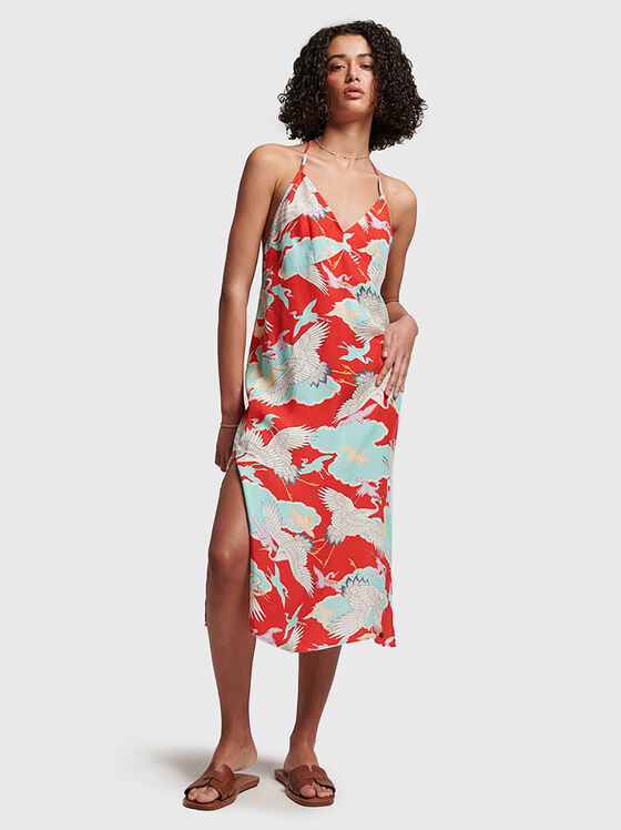 Rochie midi VINTAGE cu imprimeu - 1