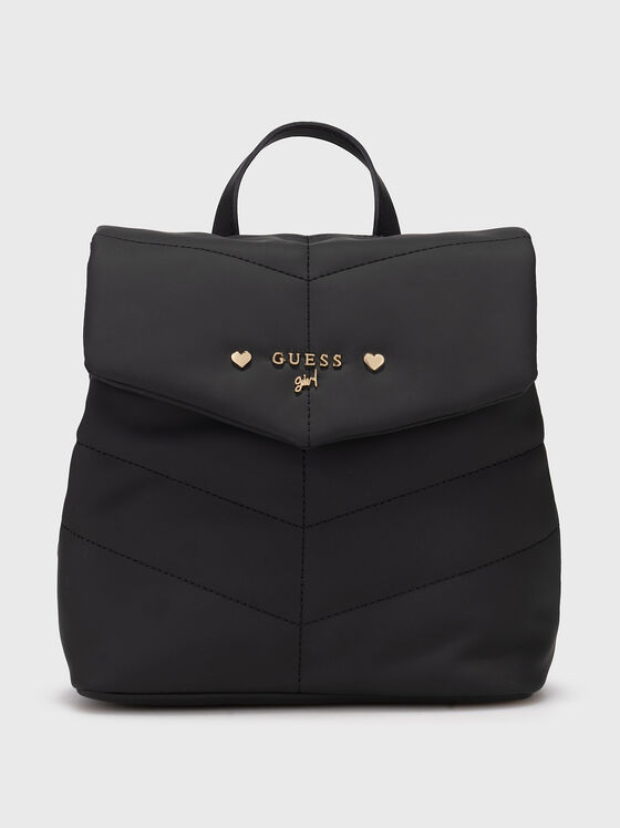 Black backpack with quilted effect - 1