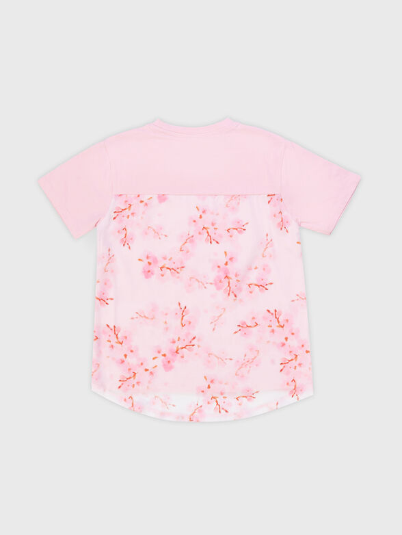 Pink T-shirt with floral print  - 2