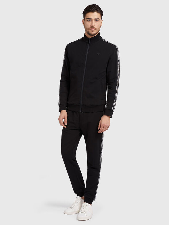 Black sweatshirt with logo trim - 2