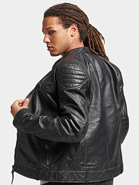 HERITAGE black leather jacket - 2