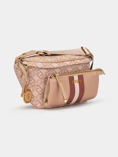 Waist bag with monogram logo print and pendant - 4