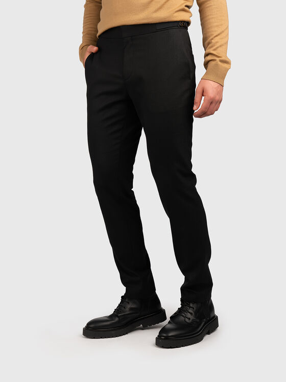 Pantaloni negri din amestec de lână - 1