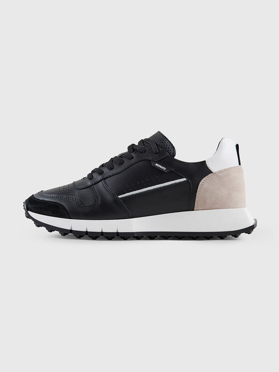 Pantofi sport din piele KILIAN cu detalii contrastante - 1