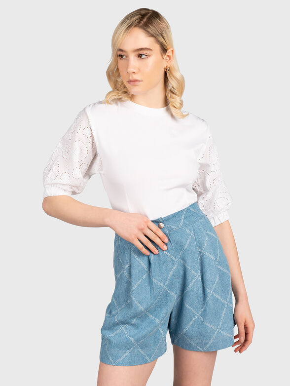 White blouse with puff sleeve - 1