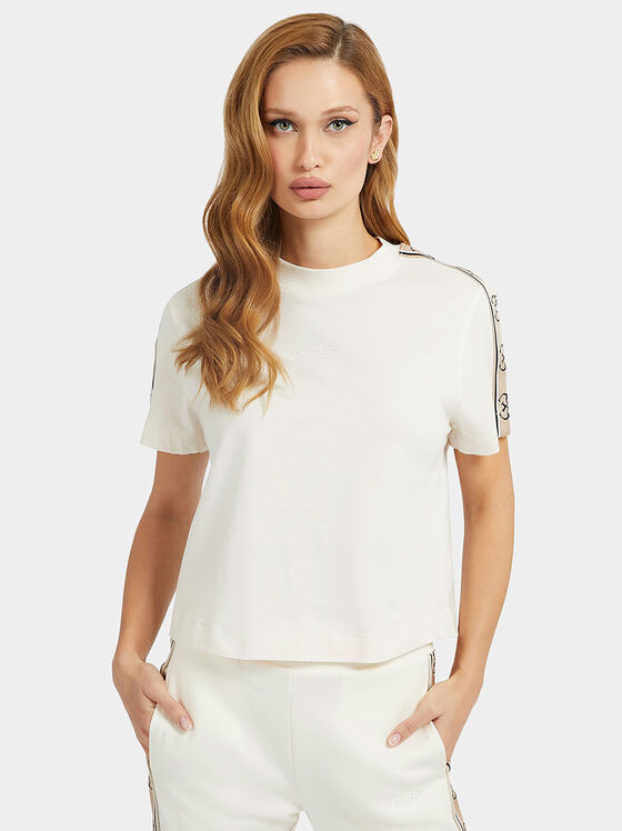 BRITNEY black T-shirt with accent edging - 1