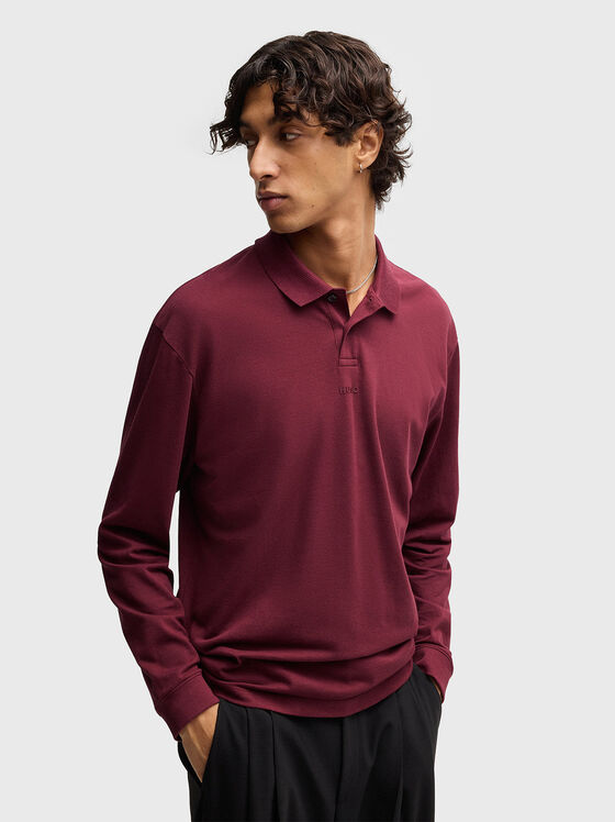 Tricou polo din bumbac DERRYO cu mâneci lungi - 1