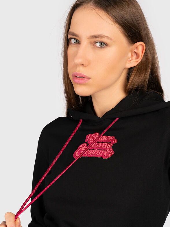 Short sweatshirt with contrast logo - 4