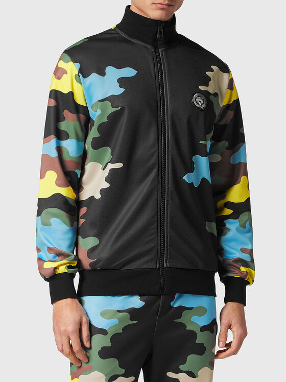 Sports jacket with camouflage print - 1