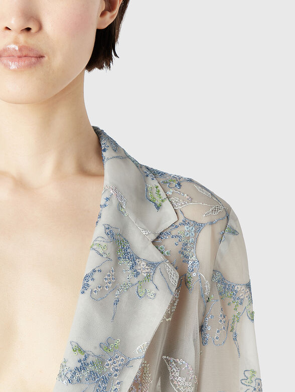 Blazer with floral accents - 4
