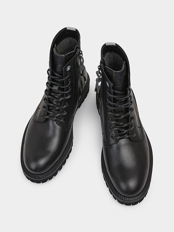 TRUCKER leather ankle boots with laces - 6