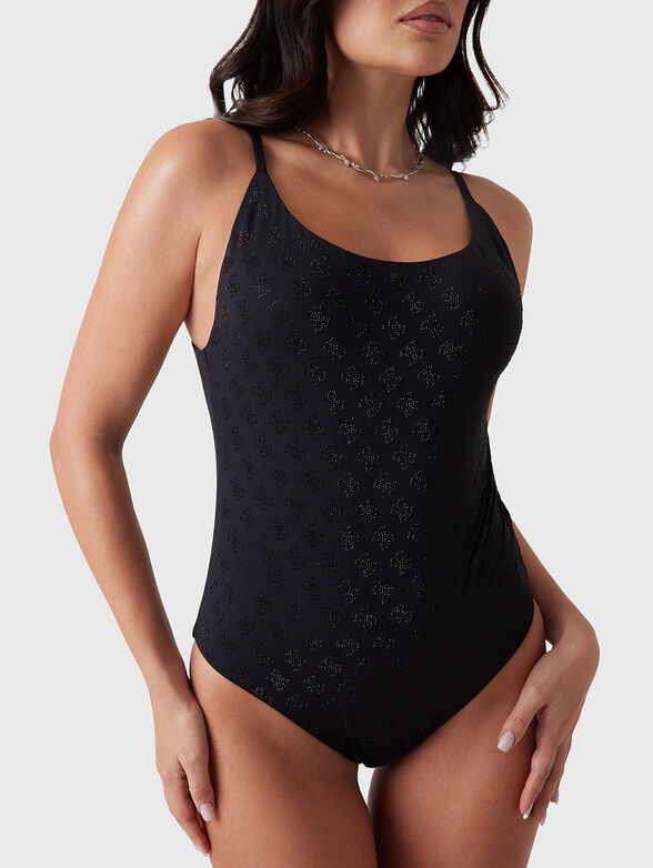 One piece swimsuit with 4G logo rhinestones - 3