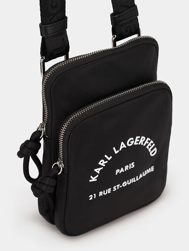 Black phone pouch with contrasting logo - 4