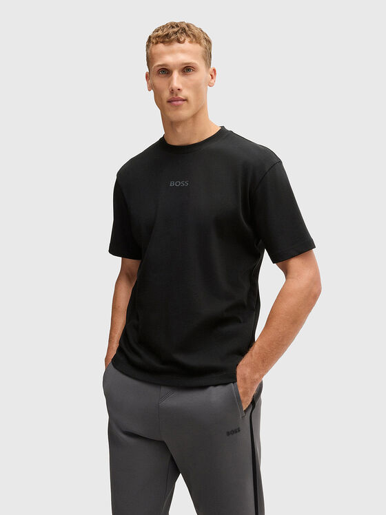 Tricou cu decolteu oval negru - 1