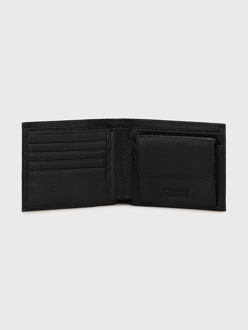 Black wallet with metal logo detail - 3