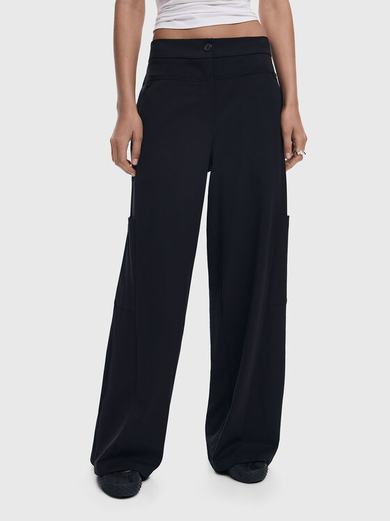 Pantaloni drepți cu talie elastică - 1