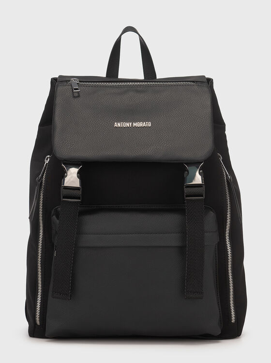 Black backpack with logo accent - 1