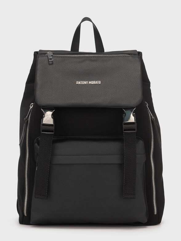 Black backpack with logo accent - 1