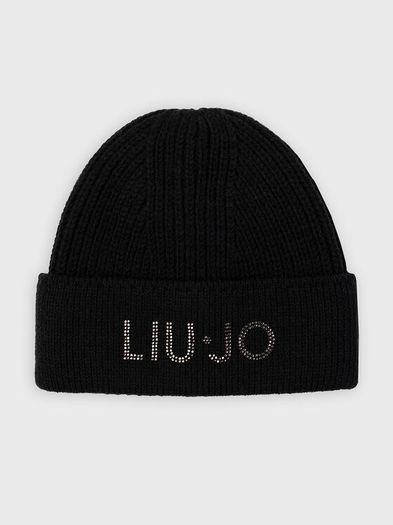 Wool blend hat with logo detail - 1