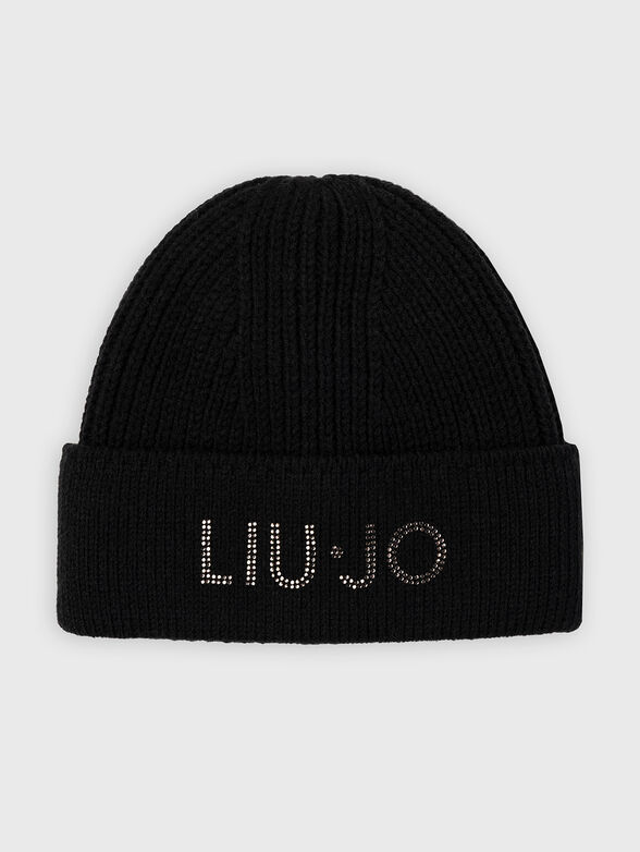 Wool blend hat with logo detail - 1