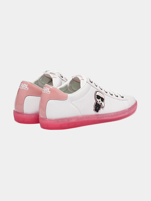 White sneakers with pink details - 2