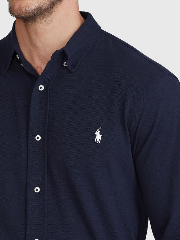 Cotton shirt with contrast embroidery - 4